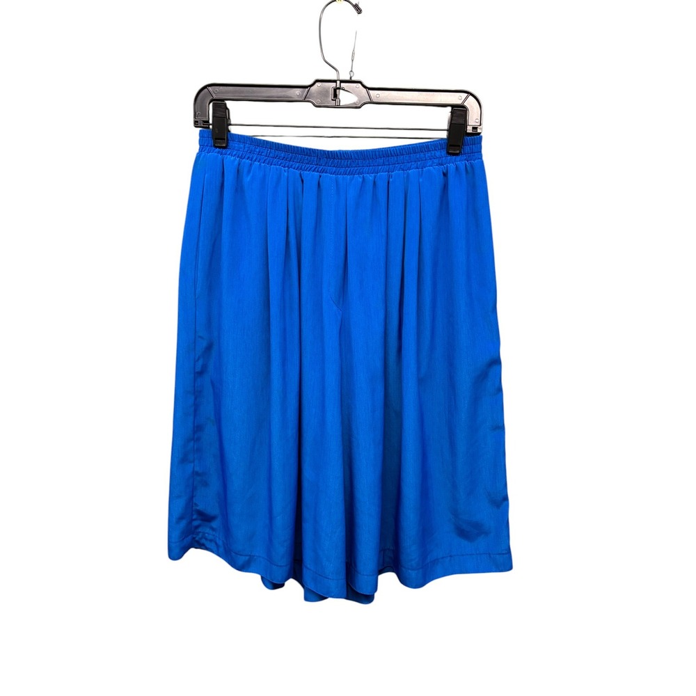 Vintage Lilli Ann Blue Skort Knee Length Elastic Waist Women's Size 27‎